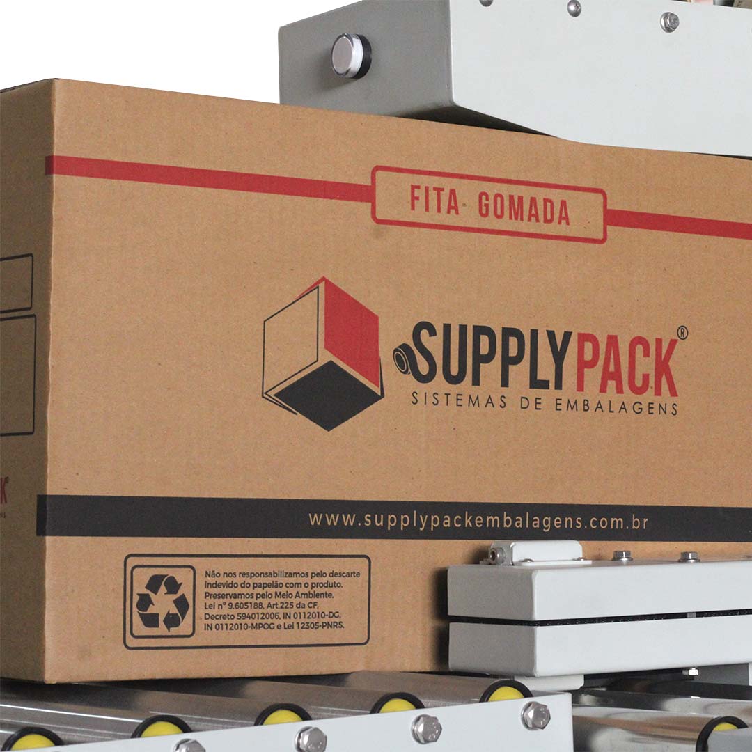 Seladora Eco Kraft 9001 — caixa selada com fita gomada Supplypack