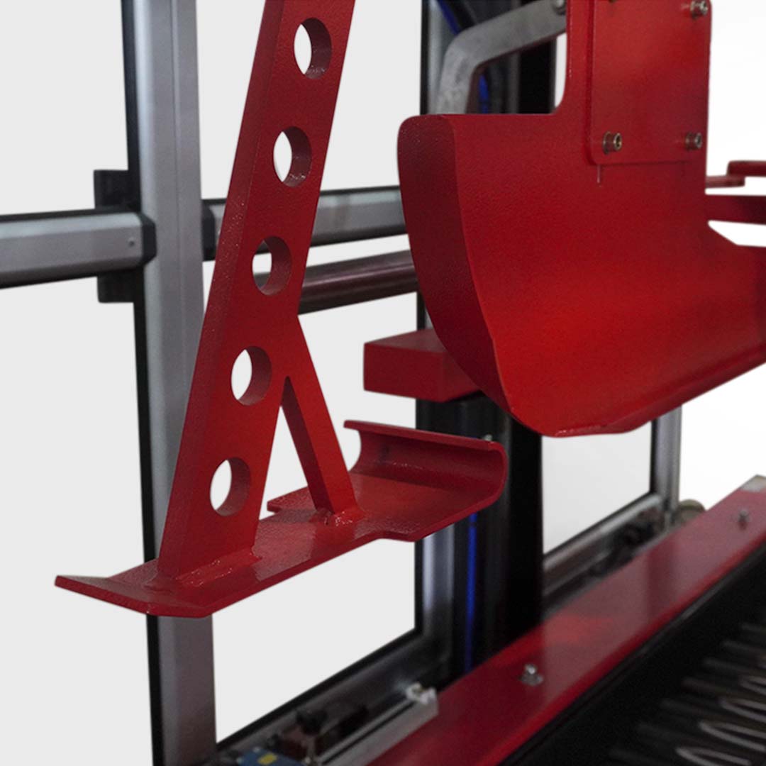 Seladora SPS-5065AC — detalhe do cabeçote e batente de fechamento de abas