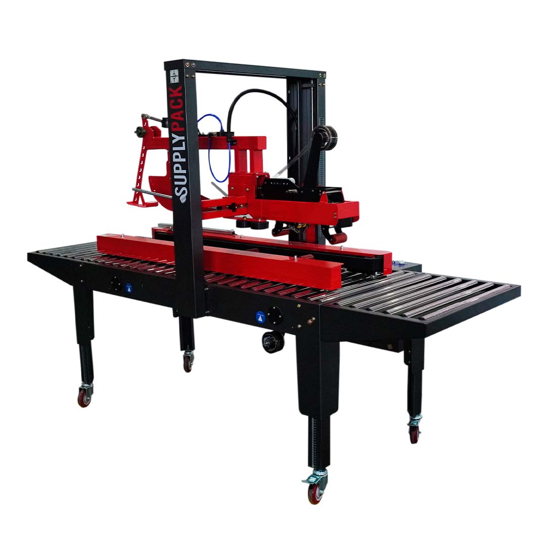 Seladora SPS-480AC — vista em perspectiva com transportadores de rolos