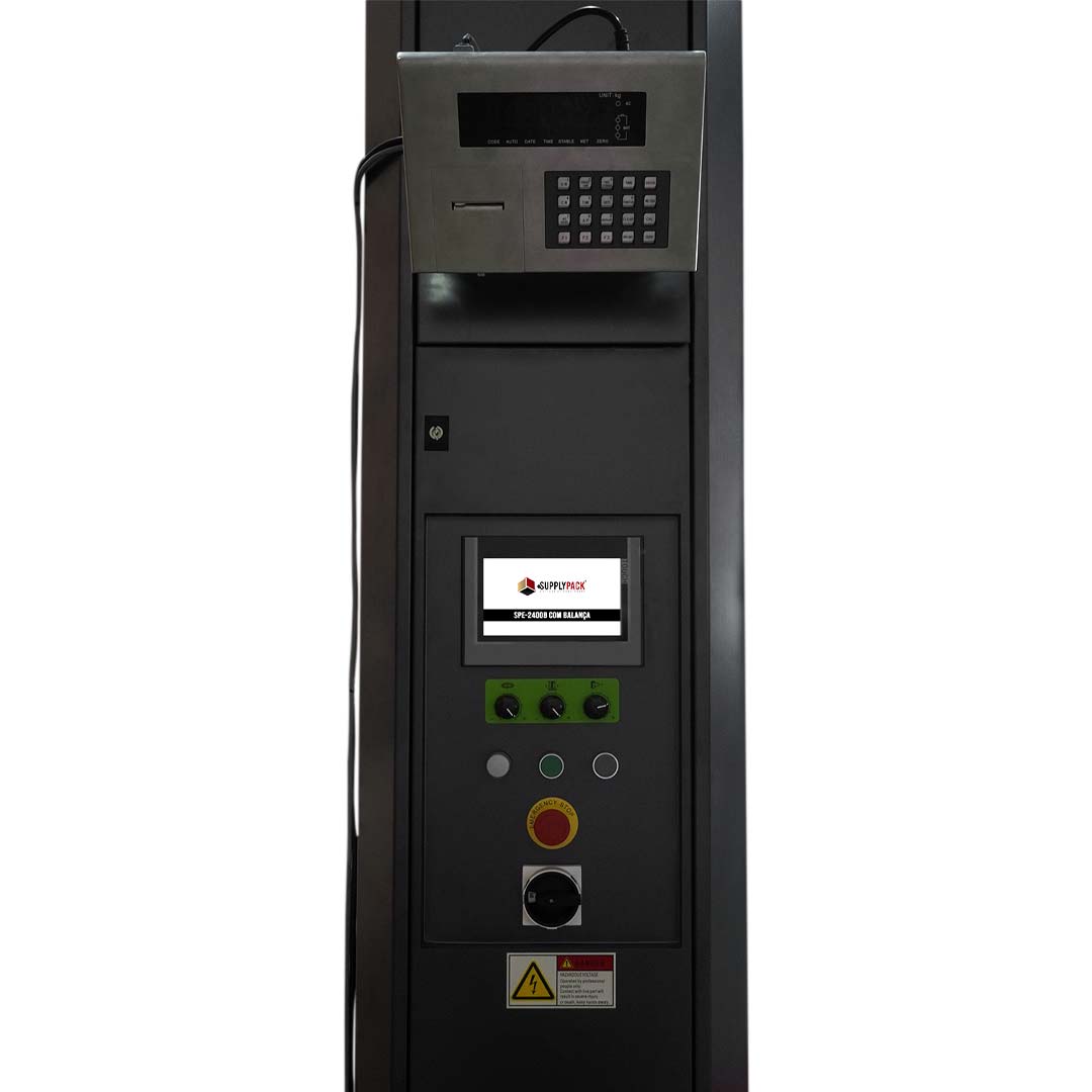 Painel de comando com indicador de pesagem e impressora