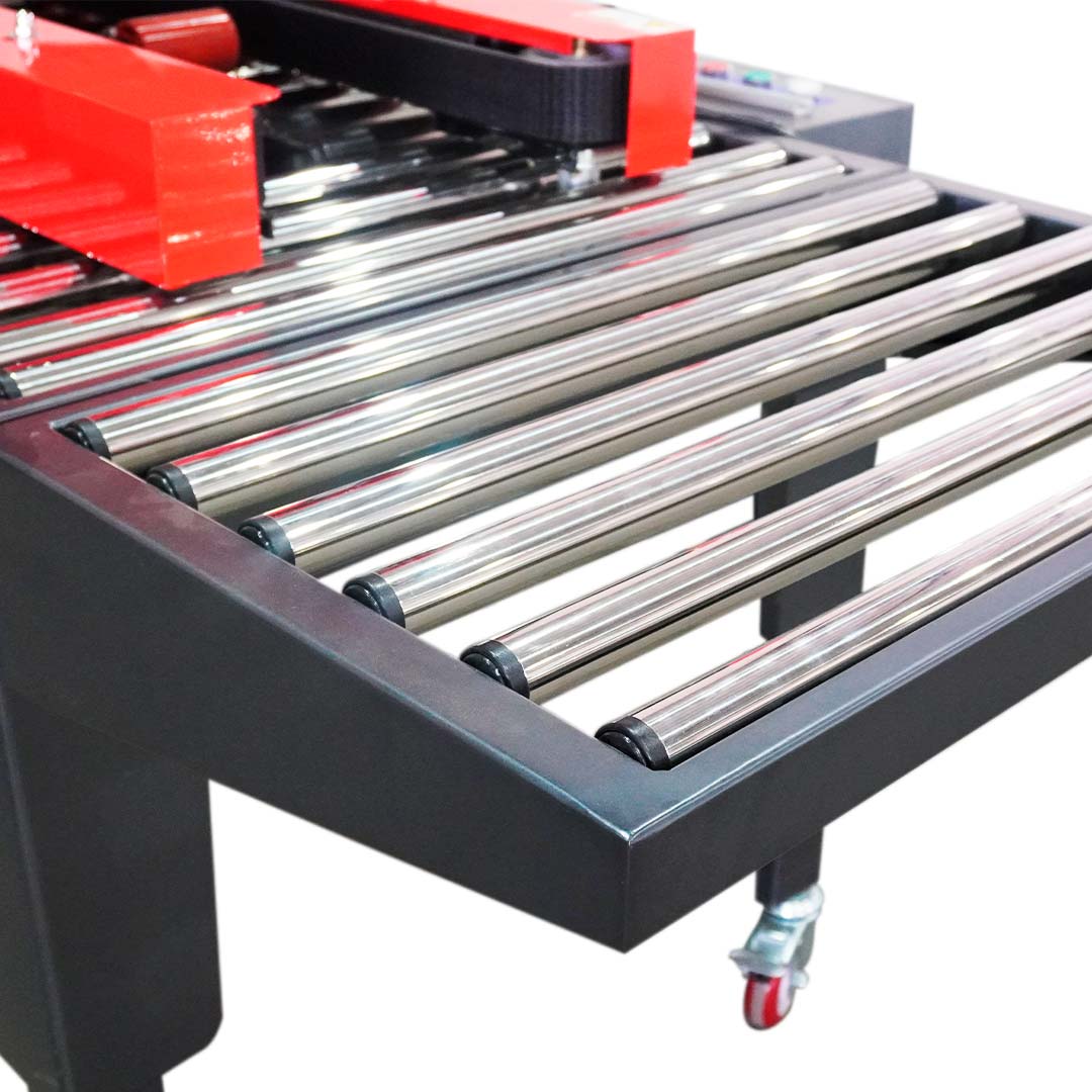 Seladora SPS-480AC — detalhe dos transportadores de rolos