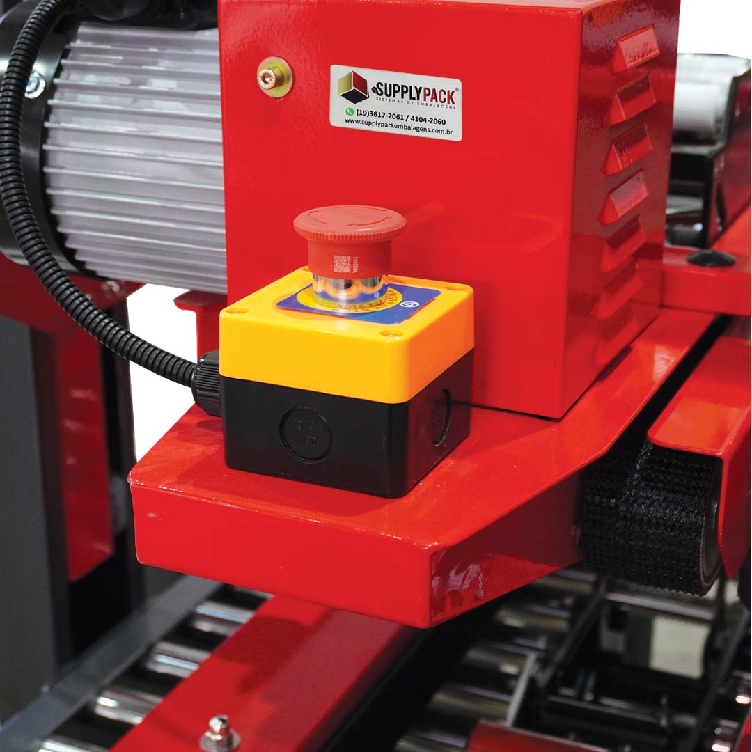 Seladora SPS-480ST — detalhe do botão de emergência