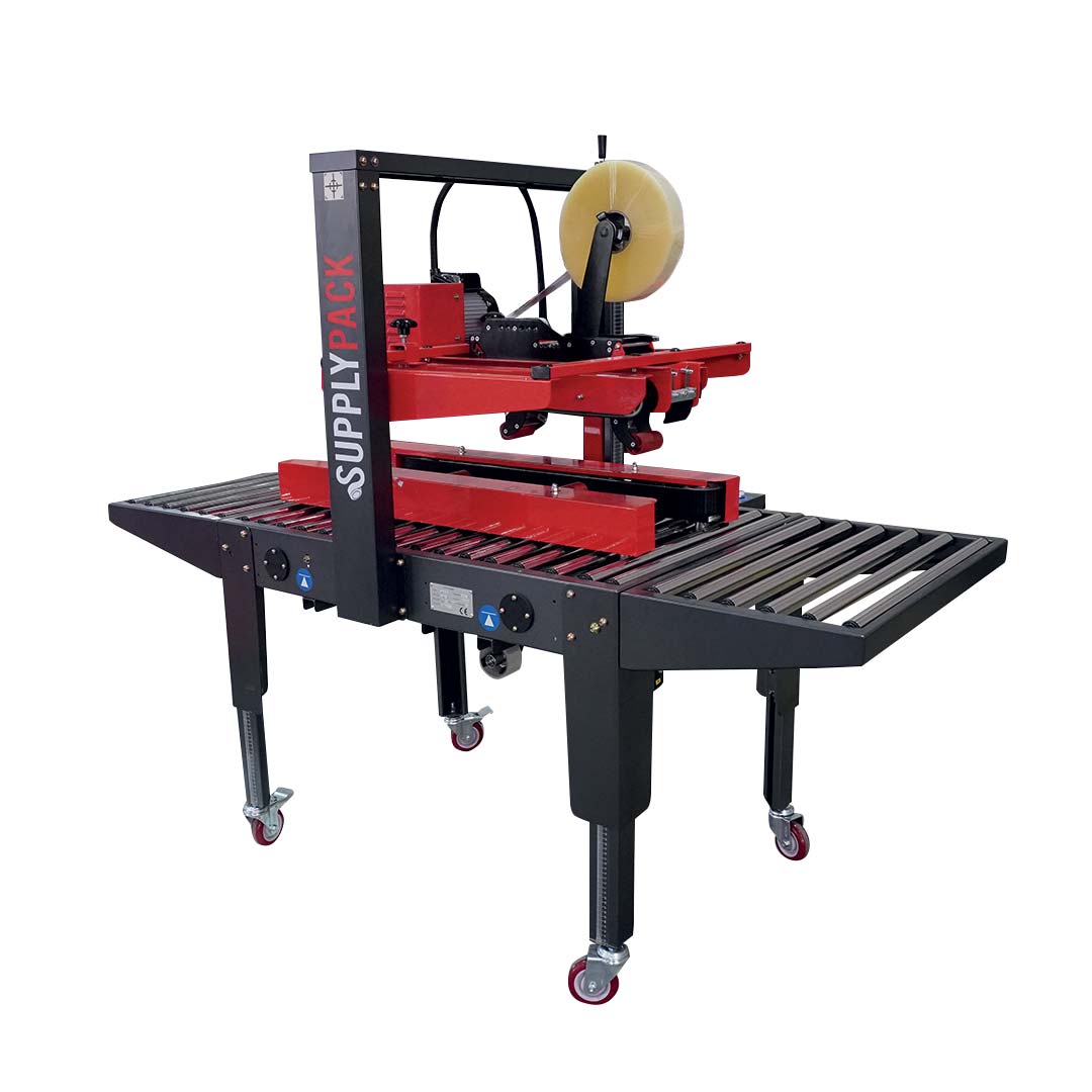 Seladora SPS-480ST — vista em perspectiva com transportadores de rolos